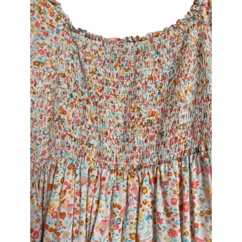 Cottagecore Feminine Coco + Jaimeson Floral Peasant Mini Dress Puff Sleeve Sz M - Picture 9 of 12